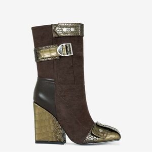 Azalea Wang NWOB ALLONA-BROWN HEELED BOOTIE